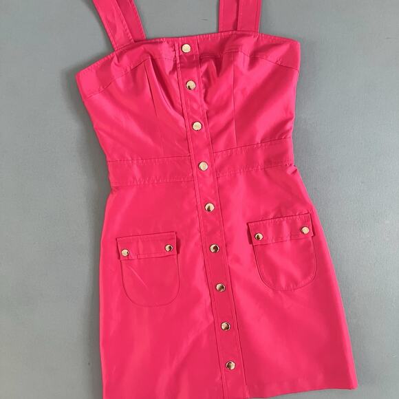 Amanda Uprichard Archie Nylon French Rose Pink Mini Dress - Picture 6 of 8